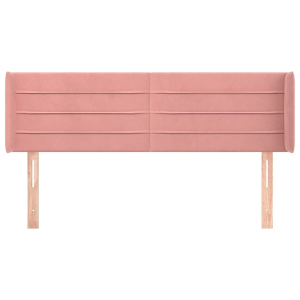 vidaXL Wingback Headboard Pink 147x16x78/88 cm Velvet