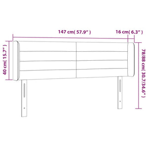 vidaXL Wingback Headboard Pink 147x16x78/88 cm Velvet