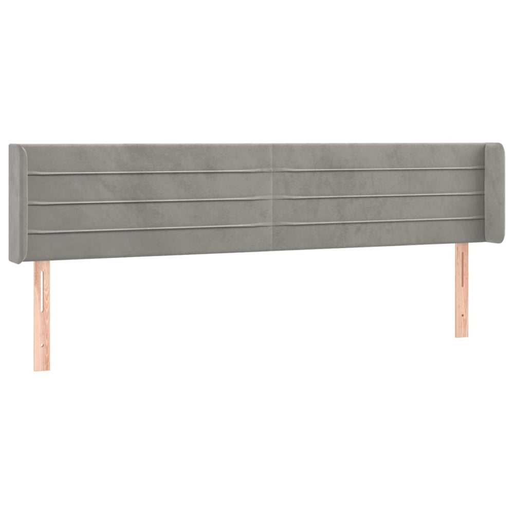 vidaXL Wingback Headboard Light Gray 163x16x78/88 cm Velvet