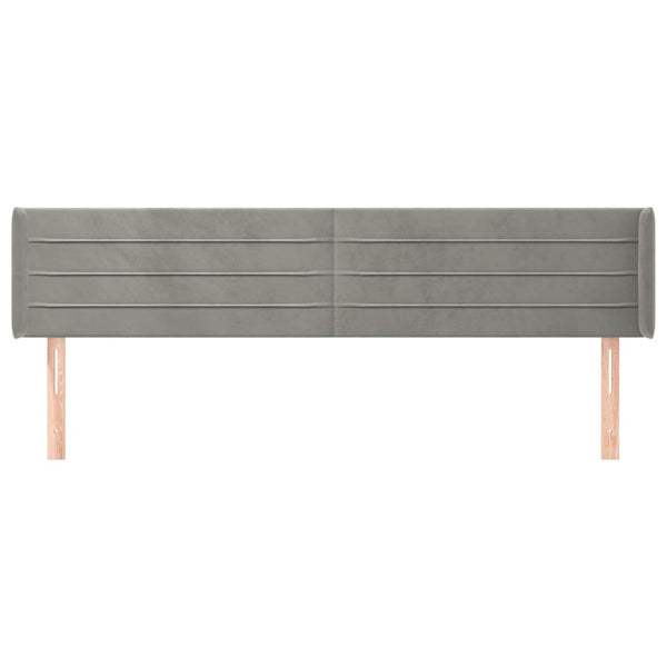 vidaXL Wingback Headboard Light Gray 163x16x78/88 cm Velvet