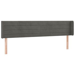 vidaXL Wingback Headboard Dark Grey 163x16x78/88 cm Velvet