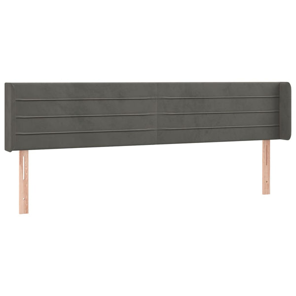 vidaXL Wingback Headboard Dark Grey 163x16x78/88 cm Velvet