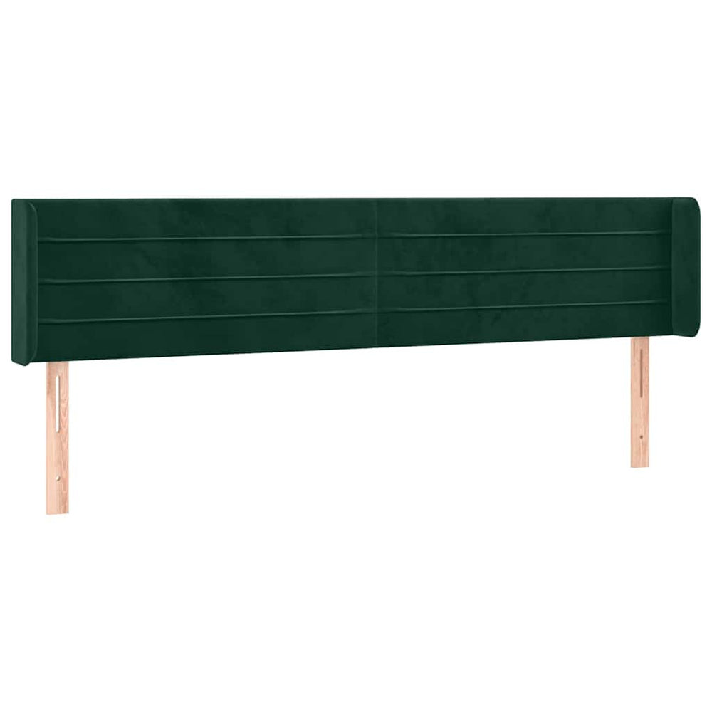 vidaXL Wingback Headboard Dark Green 163x16x78/88 cm Velvet