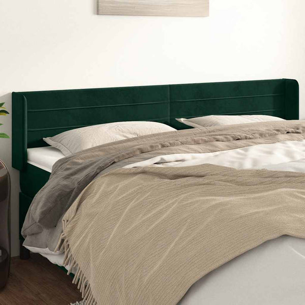 vidaXL Wingback Headboard Dark Green 163x16x78/88 cm Velvet