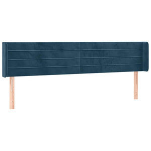 vidaXL Wingback Headboard Dark Blue 163x16x78/88 cm Velvet