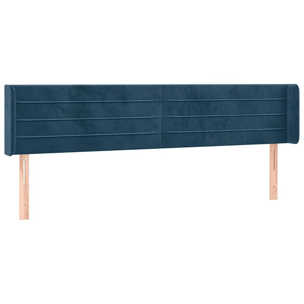 vidaXL Wingback Headboard Dark Blue 163x16x78/88 cm Velvet