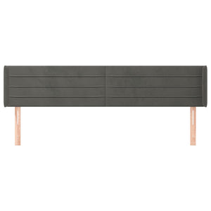 vidaXL Wingback Headboard Dark Grey 183x16x78/88 cm Velvet