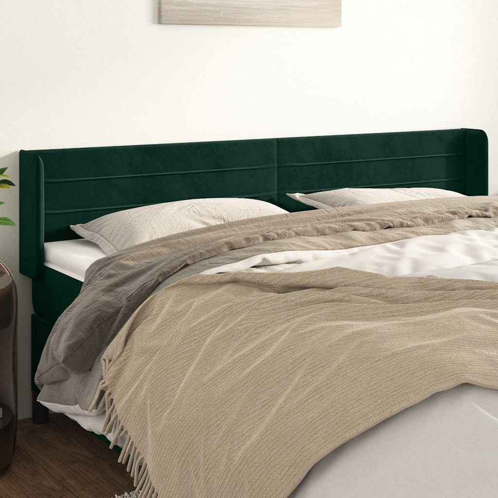 vidaXL Wingback Headboard Dark Green 183x16x78/88 cm Velvet