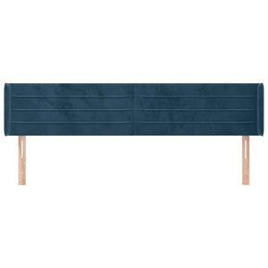 vidaXL Wingback Headboard Dark Blue 183x16x78/88 cm Velvet