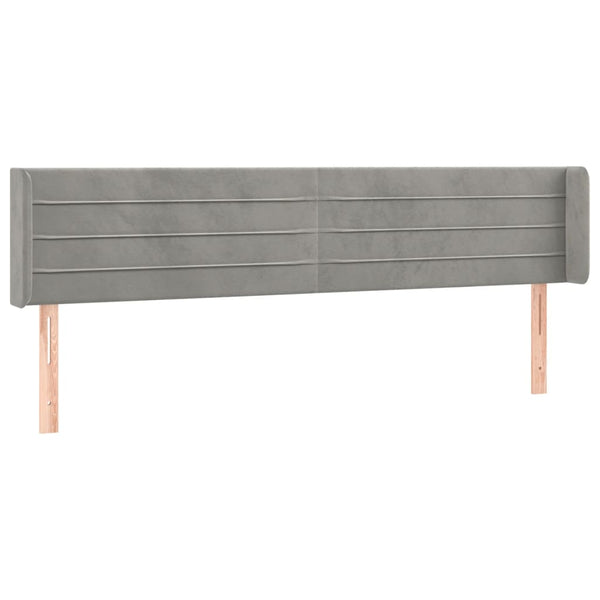 vidaXL Wingback Headboard Light Grey 203x16x78/88 cm Velvet