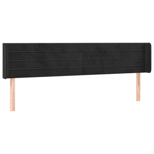 vidaXL Wingback Headboard Black 203x16x78/88 cm Velvet
