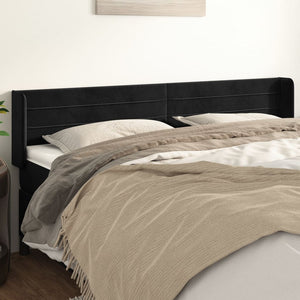 vidaXL Wingback Headboard Black 203x16x78/88 cm Velvet