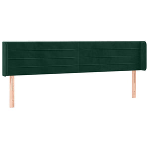 vidaXL Wingback Headboard Dark Green 203x16x78/88 cm Velvet
