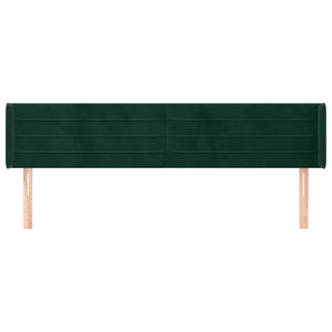 vidaXL Wingback Headboard Dark Green 203x16x78/88 cm Velvet