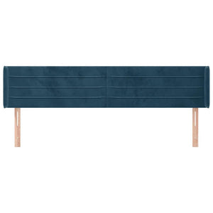 vidaXL Wingback Headboard Dark Blue 203x16x78/88 cm Velvet