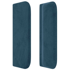 vidaXL Wingback Headboard Dark Blue 203x16x78/88 cm Velvet