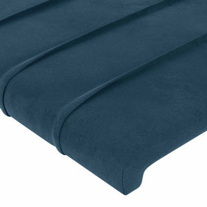 vidaXL Wingback Headboard Dark Blue 203x16x78/88 cm Velvet