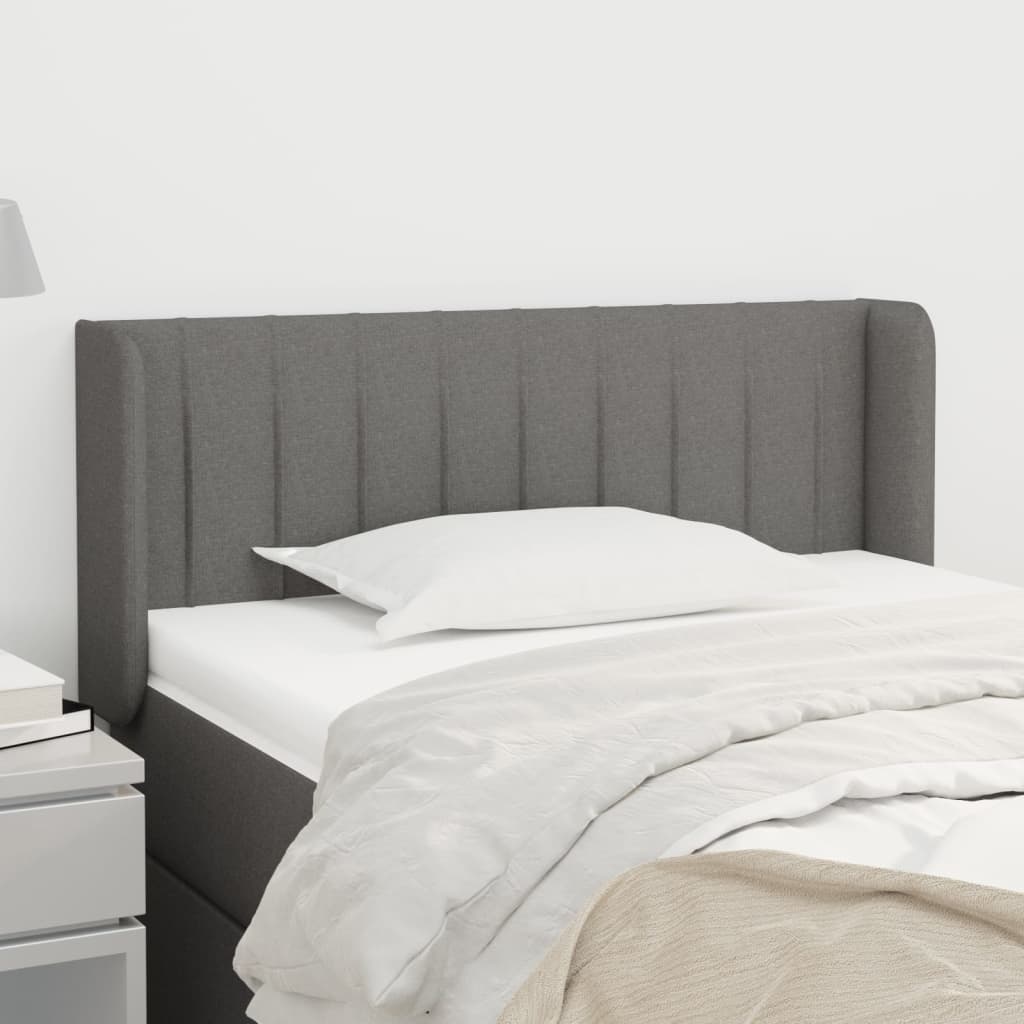 vidaXL Wingback Headboard Dark Grey 93x16x78/88 cm Fabric