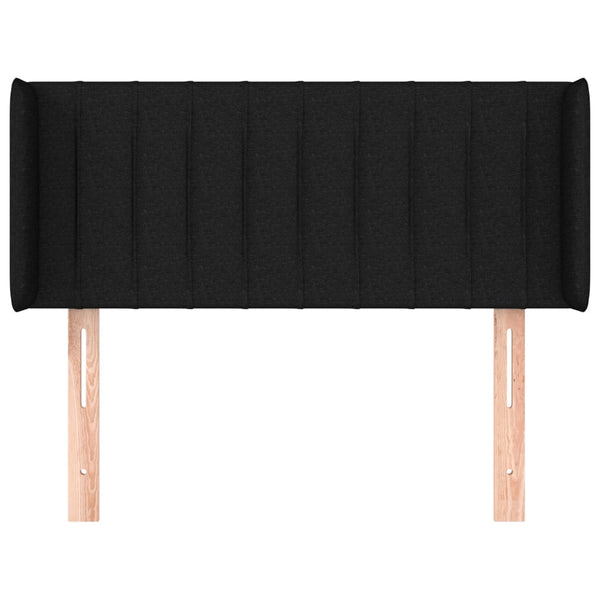Kopfteil mit Ohren Schwarz 93x16x78/88 cm Stoff