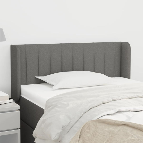 Kopfteil mit Ohren Dunkelgrau 103x16x78/88 cm Stoff