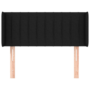 Kopfteil mit Ohren Schwarz 103x16x78/88 cm Stoff