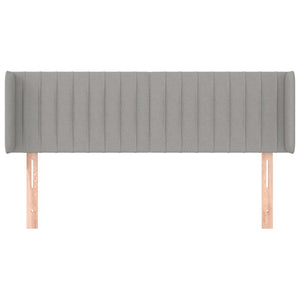 Kopfteil mit Ohren Hellgrau 147x16x78/88 cm Stoff