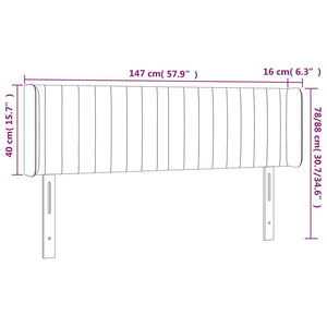 Kopfteil mit Ohren Dunkelgrau 147x16x78/88 cm Stoff