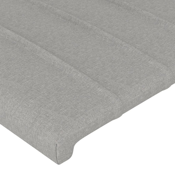 Kopfteil mit Ohren Hellgrau 183x16x78/88 cm Stoff