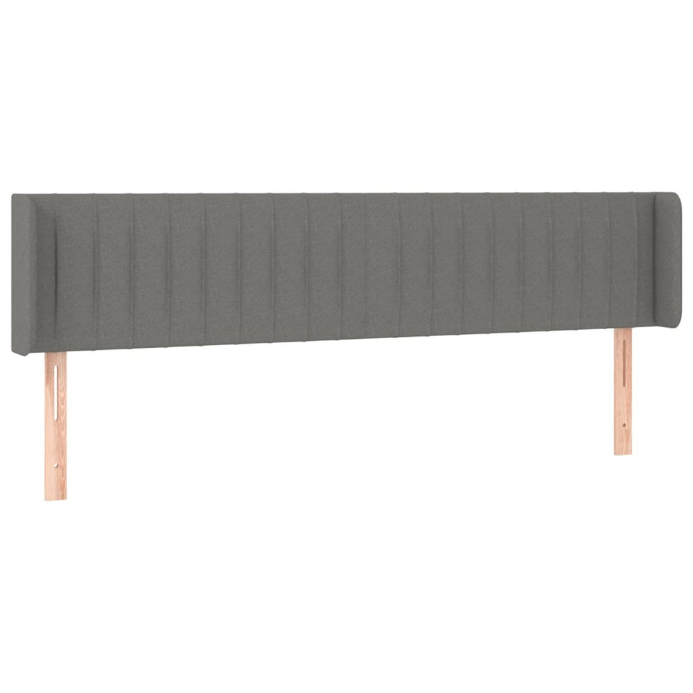 vidaXL Wingback Headboard Dark Grey 203x16x78/88 cm Fabric