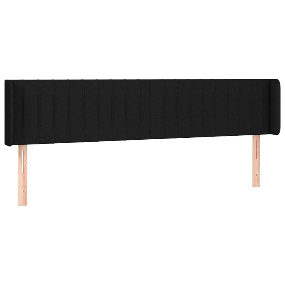 vidaXL Wingback Headboard Black 203x16x78/88 cm Fabric