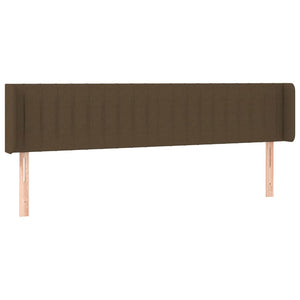 vidaXL Wingback Headboard Dark Brown 203x16x78/88 cm Fabric