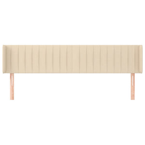vidaXL Wingback Headboard Cream 203x16x78/88 cm Fabric