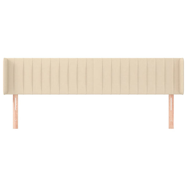 vidaXL Wingback Headboard Cream 203x16x78/88 cm Fabric