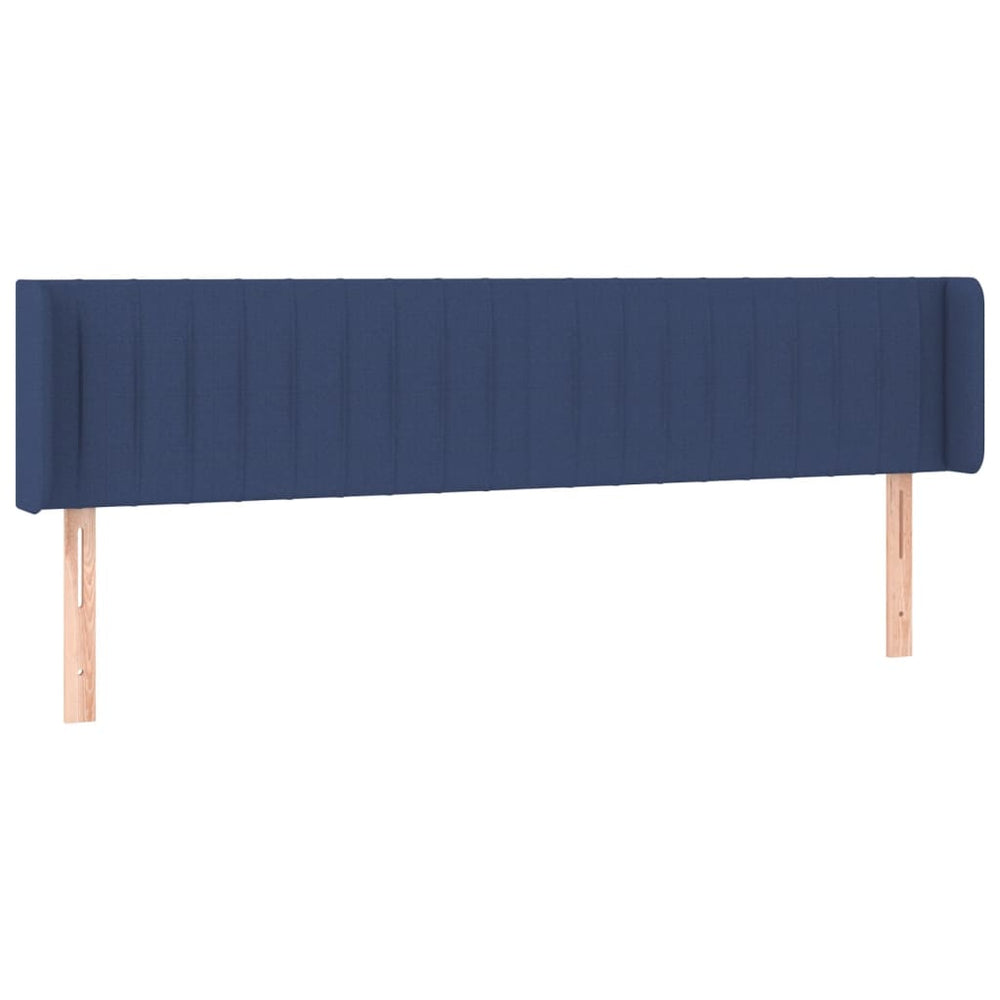 vidaXL Wingback Headboard Blue 203x16x78/88 cm Fabric