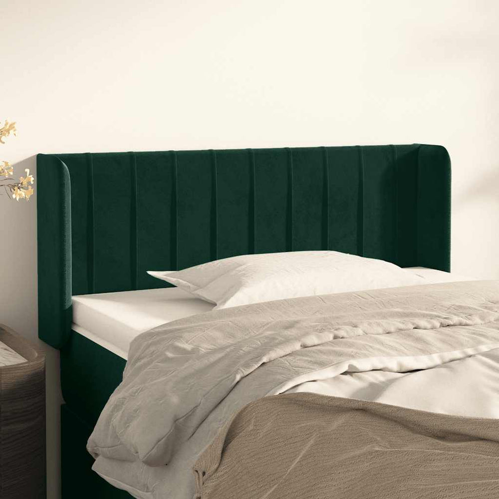 vidaXL Wingback Headboard Dark Green 83x16x78/88 cm Velvet