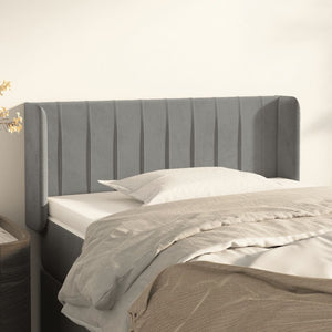 vidaXL Wingback Headboard Light Gray 93x16x78/88 cm Velvet