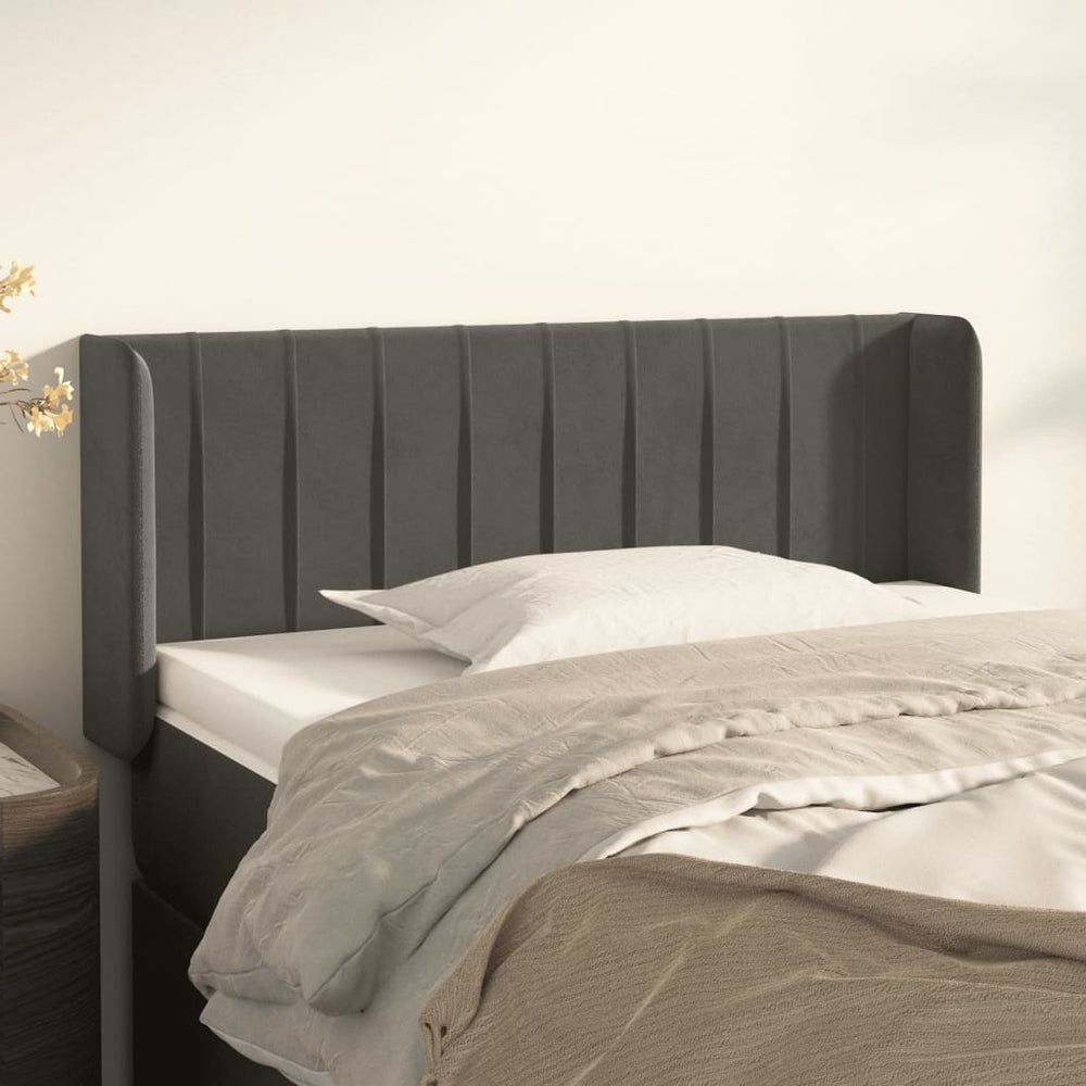vidaXL Wingback Headboard Dark Grey 93x16x78/88 cm Velvet