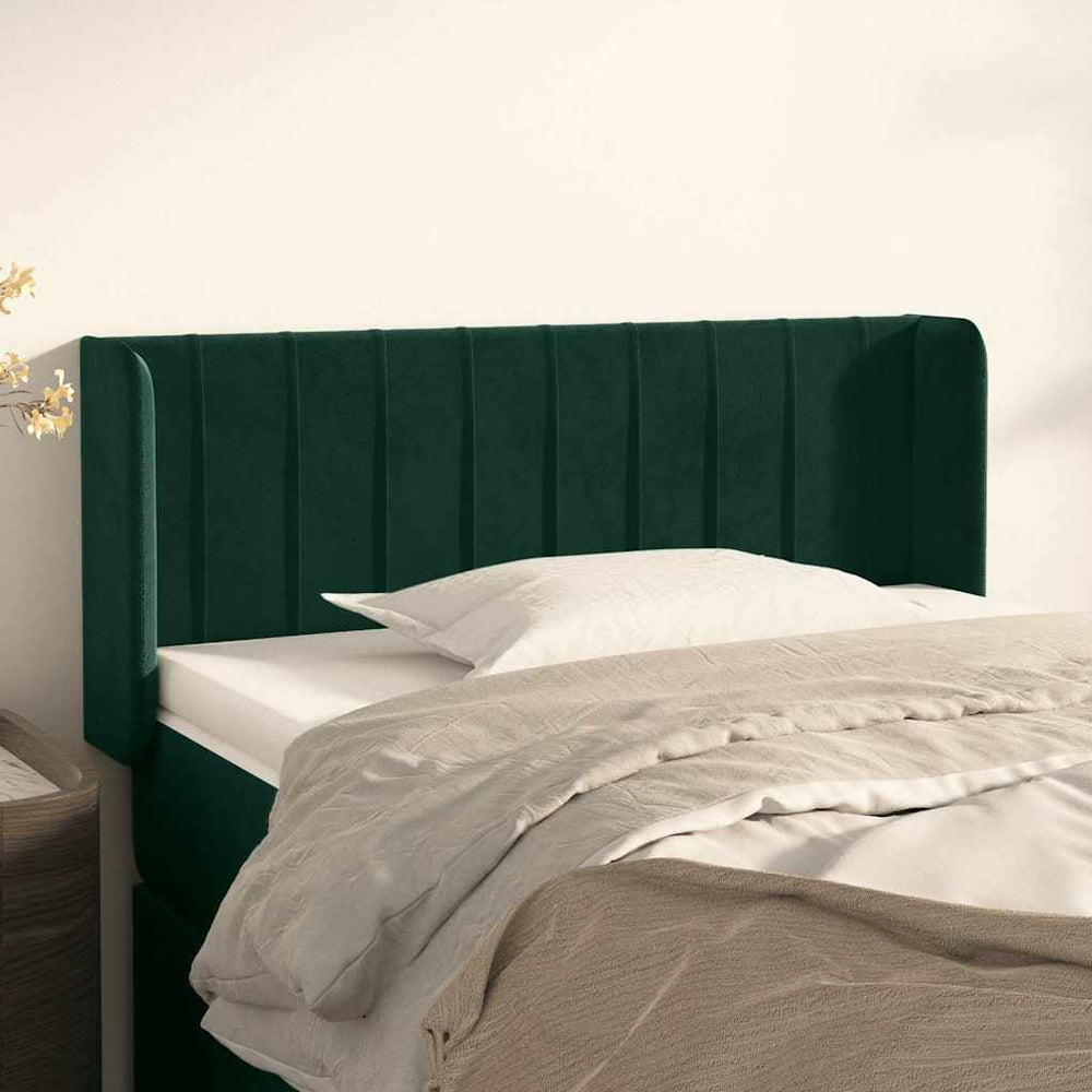 vidaXL Wingback Headboard Dark Green 103x16x78/88 cm Velvet