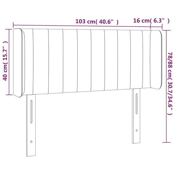 vidaXL Wingback Headboard Pink 103x16x78/88 cm Velvet