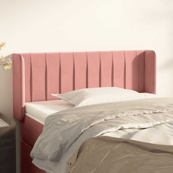vidaXL Wingback Headboard Pink 103x16x78/88 cm Velvet