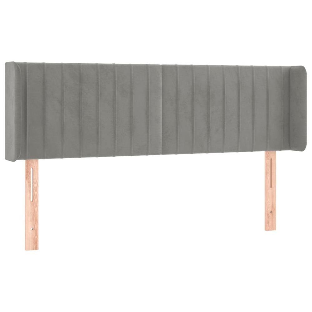 vidaXL Wingback Headboard Light Grey 147x16x78/88 cm Velvet