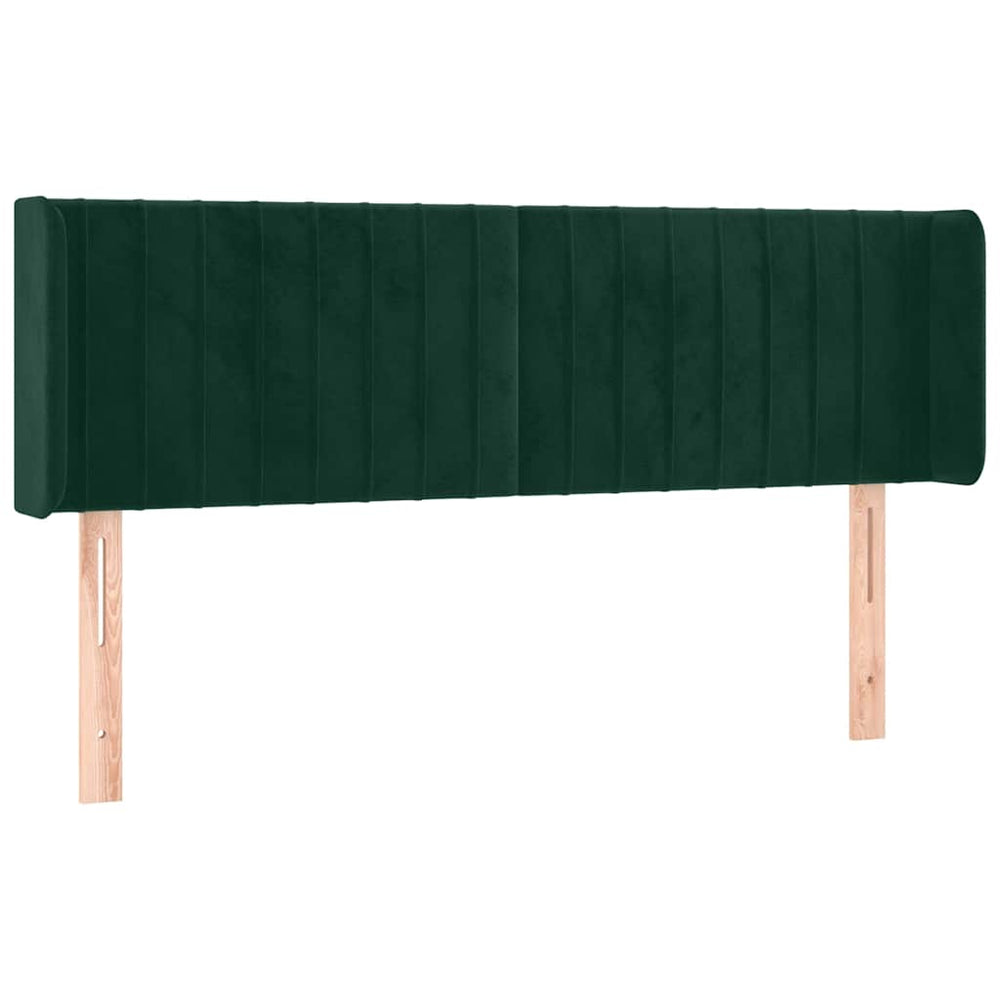vidaXL Wingback Headboard Dark Green 147x16x78/88 cm Velvet