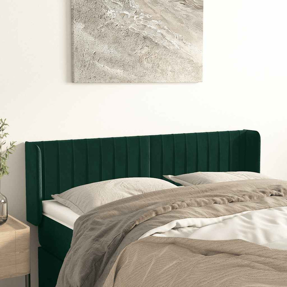 vidaXL Wingback Headboard Dark Green 147x16x78/88 cm Velvet