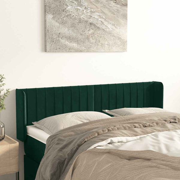 vidaXL Wingback Headboard Dark Green 147x16x78/88 cm Velvet
