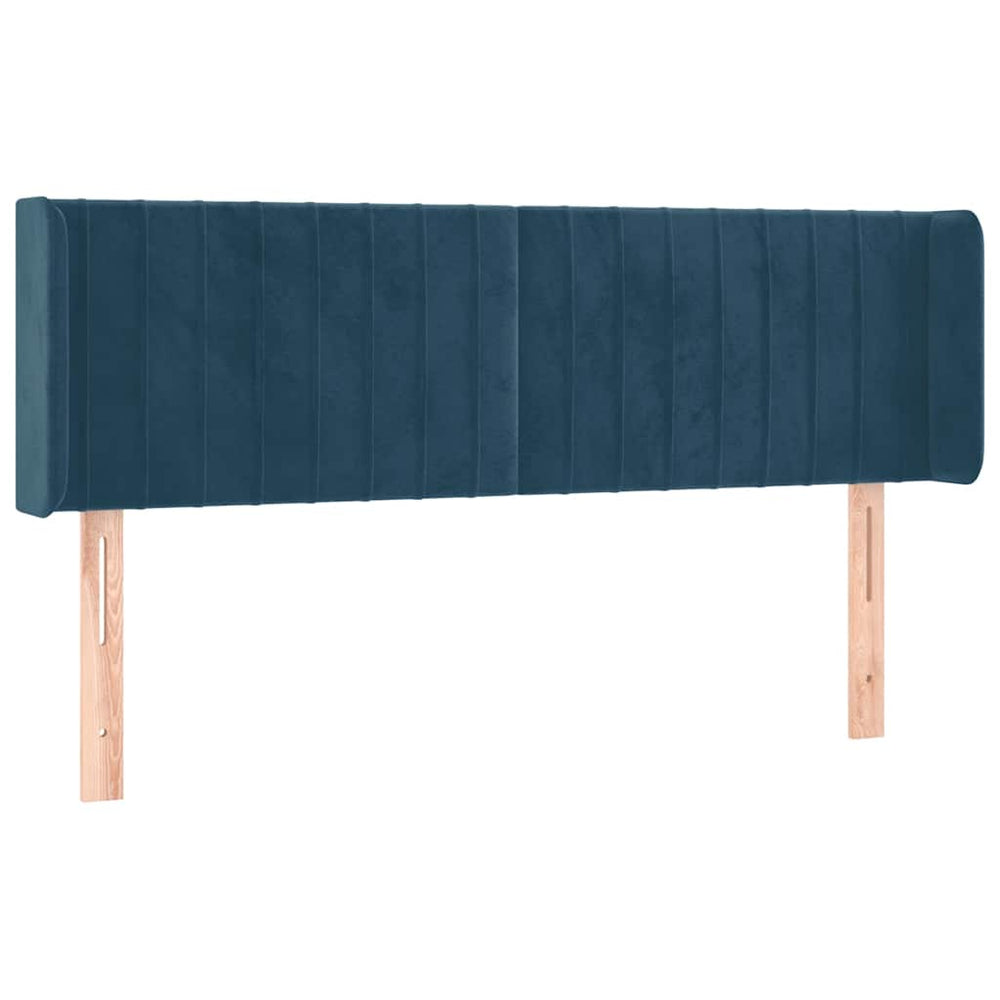 vidaXL Wingback Headboard Dark Blue 147x16x78/88 cm Velvet