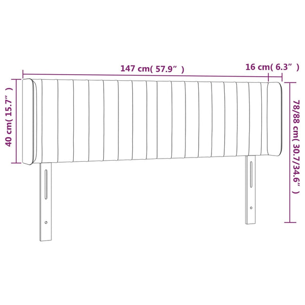 vidaXL Wingback Headboard Pink 147x16x78/88 cm Velvet