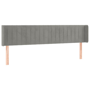 vidaXL Wingback Headboard Light Gray 163x16x78/88 cm Velvet
