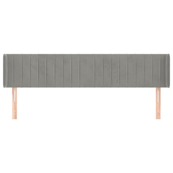 vidaXL Wingback Headboard Light Gray 163x16x78/88 cm Velvet