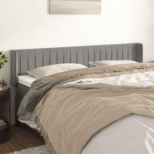 vidaXL Wingback Headboard Light Gray 163x16x78/88 cm Velvet