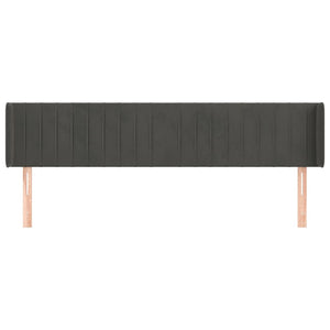 vidaXL Wingback Headboard Dark Grey 163x16x78/88 cm Velvet